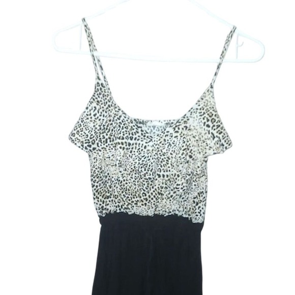 Women's Leopard Print Maxi Dress Sleeveless‎ Spaghetti Strap Small Y2K Mainstay - Picture 1 of 5